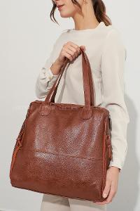 Modalamelif Fermuar Detaylı Omuz Çantası Taba