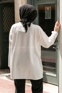 Modalamelif Kız Love Baskılı  Sweatshirt Beyaz