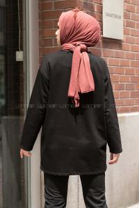 Modalamelif Kız Love Baskılı  Sweatshirt Siyah