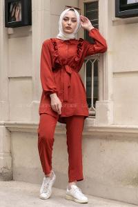 Modalamelif  Önü Fırfırlı İkili Takım Kiremit