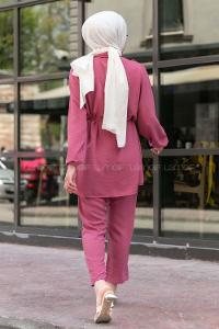 Modalamelif  Önü Fırfırlı İkili Takım Açık Mor