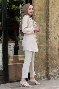 Modalamelif  Önü Fırfırlı İkili Takım Taş