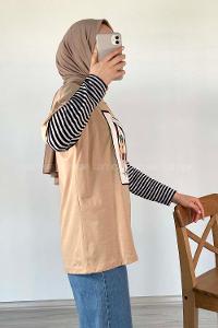 Modalamelif You Go Grils Oversize T-Shirt Bej