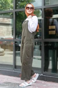 Modalamelif Bol Paça Tulum Asker Yeşili