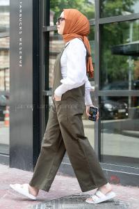 Modalamelif Bol Paça Tulum Asker Yeşili