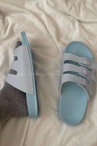 Modalamelif Armenno Kadın Günlük Toka Detaylı Terlik Açık Mavi