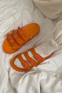 Modalamelif Armenno Kadın Günlük Toka Detaylı Terlik Oranj