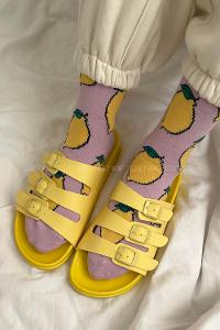 Modalamelif Armenno Kadın Günlük Toka Detaylı Terlik Sarı