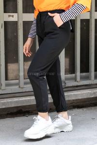 Modalamelif Bel Ve Paça Lastikli Eşofman Altı Siyah