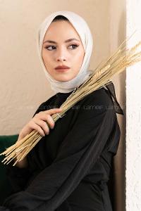 Modalamelif Monoğram Eşarp Krem-Siyah