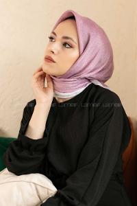 Modalamelif Monoğram Eşarp Lila-Ekru