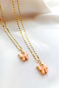 Modalamelif Pudra Simsiz Kelebek Kolye