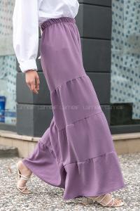 Modalamelif Beli Lastikli Salaş Pantolon Eflatun