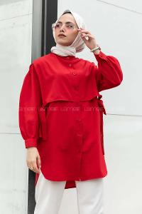 Modalamelif Hakim Yaka Bolero Detaylı Tunik Kırmızı