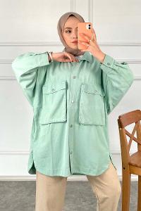 Modalamelif Bombe Cepli Ceket Mint Yeşili