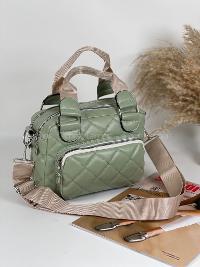Modalamelif Üç Bölmeli İçi Astarlı Çanta Çağla Yeşili