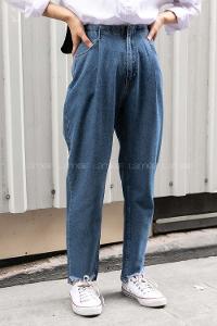 Modalamelif Yüksel Bel Paçası Kesik Jean Kot Mavisi