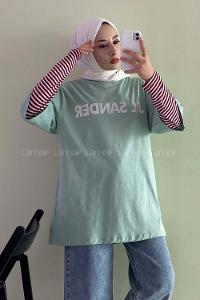 Modalamelif Jıl Sander Oversize T-Shirt Su Yeşili