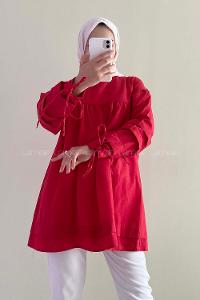 Modalamelif Kol Bağlamalı Tunik Kırmızı
