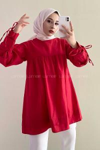 Modalamelif Kol Bağlamalı Tunik Kırmızı