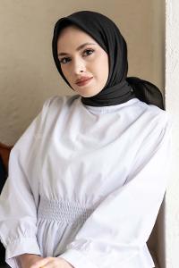 Modalamelif Pano Pamuk Eşarp Kömür