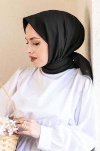 Black Wool Printed Scarf