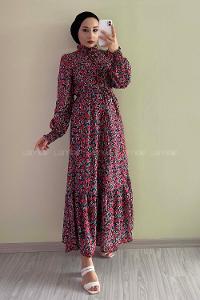 Modalamelif Yaka Bağlamalı Çiçek Model Fırfır Detaylı Gül