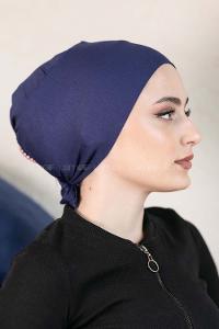 Modalamelif Dikişsiz Bağlamalı Penye Bone Gece Mavisi