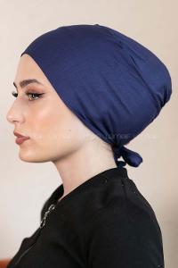 Modalamelif Dikişsiz Bağlamalı Penye Bone Gece Mavisi