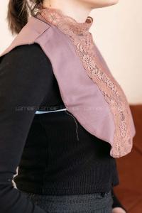 Modalamelif Lüx Dantelli Boyunluk Eflatun