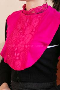 Modalamelif Lüx Dantelli Boyunluk Fuşya