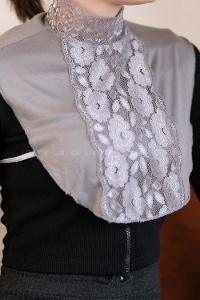 Modalamelif Lüx Dantelli Boyunluk Gri