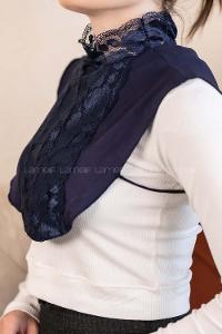 Modalamelif Lüx Dantelli Boyunluk Lacivert