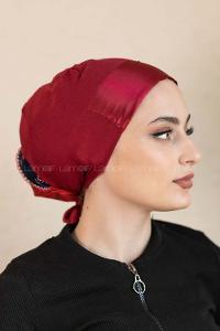 Modalamelif Penye Üstü Saten Bone Bordo