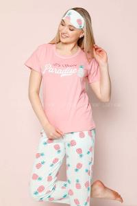 Modalamelif Ananas Baskılı Pijama Takımı Pudra