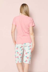 Modalamelif Ananas Desenli Şortlu Takım Pudra