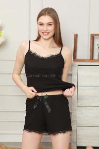 Modalamelif Askılı Siyah Şortlu Takım Siyah