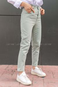 Modalamelif Bel Lastikli Boru Paça Jean Mint