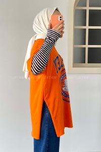 Modalamelif Berkeley Baskılı T-Shirt Oranj