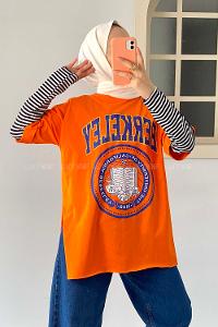 Modalamelif Berkeley Baskılı T-Shirt Oranj
