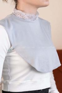 Modalamelif Dantelli Penye Boyunluk Gümüş Gri