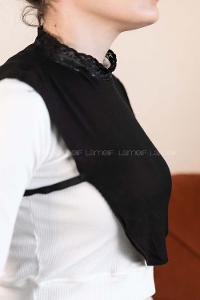 Modalamelif Dantelli Penye Boyunluk Siyah