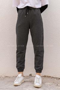 Modalamelif Geniş Kemerli Paça Lastikli Eşofman Altı Antrasit