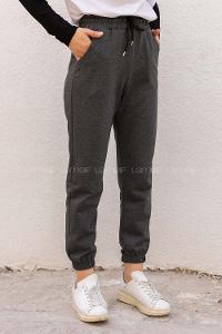 Modalamelif Geniş Kemerli Paça Lastikli Eşofman Altı Antrasit