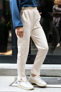 Modalamelif İki Yan Bağcık Detaylı Eşofman Ekru