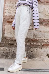 Modalamelif İki Yan Bağcık Detaylı Eşofman Gri