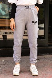 Modalamelif Miami Baskılı Eşofman Altı Gri