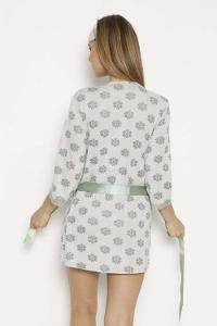 Modalamelif Motif Desenli Şortlu Takım Gri