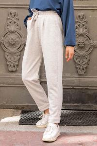 Modalamelif Paçası Pis Dikiş Detaylı Yan Cepli Eşofman Gri