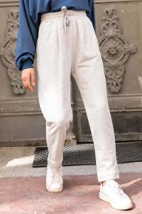 Modalamelif Paçası Pis Dikiş Detaylı Yan Cepli Eşofman Gri